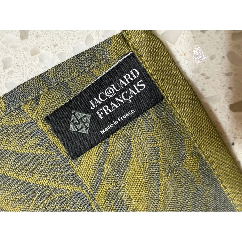 Le Jacquard Francais NEW Tea Towel Moss Sous Bois Fruit Olive/Navy Cotton 31x24
